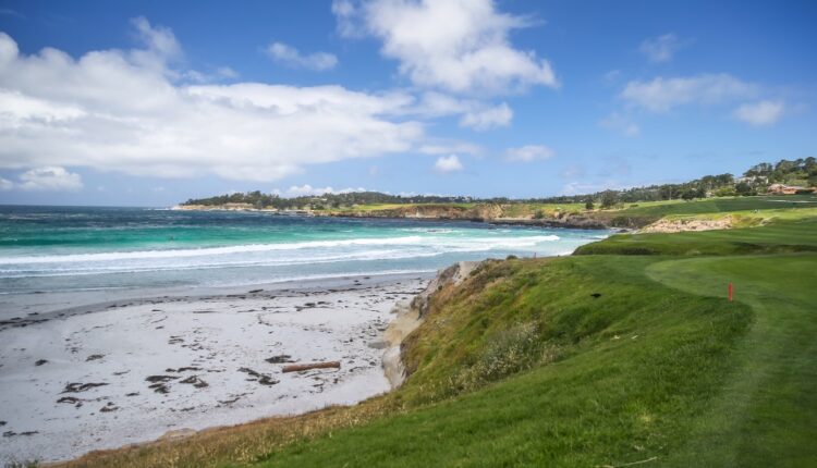 view of pebble beach from shore